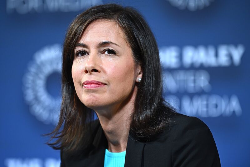FCC Chairwoman Jessica Rosenworcel in a photograph taken at a conference.