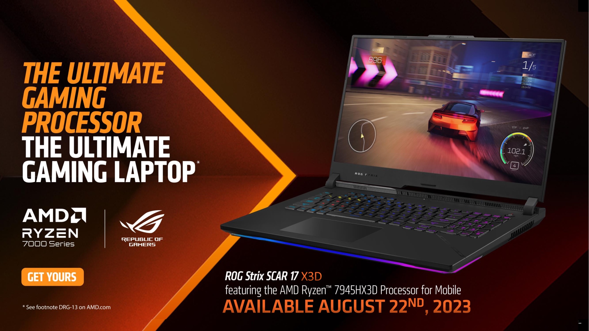 Asus' ROG Strix Scar 17 will be, for the "foreseeable future," the only laptop with a 7945HX3D in it.